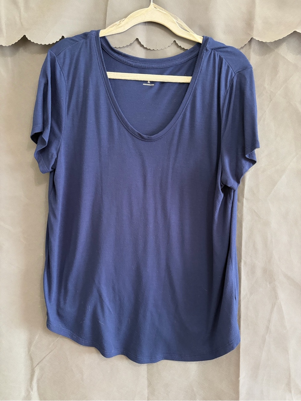 a.n.a Women's Scoop Neck Short Sleeve Tee - Navy Blue